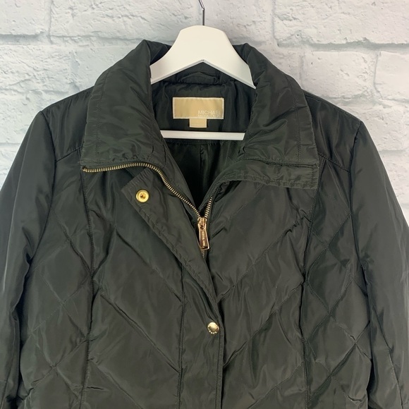 Michael Kors Olive Quilted Longline Puffer Coat S - Picture 3 of 10